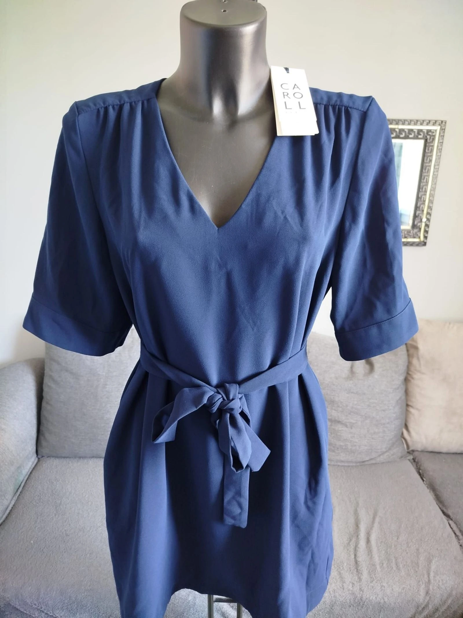 Caroll navy blue rnoe dress 44 – photo 2